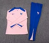 2025 Player Version France Half-Pull Training Suit Pink Football Shirt Set
