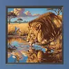 Savannah Lion 5D DIY Full Square Drill Diamond Painting Kits for Adults Beginners Home Decor Diamonds Dots Gem Art Kits Diamonds Paintings Gem Art 17.72x17.72inch