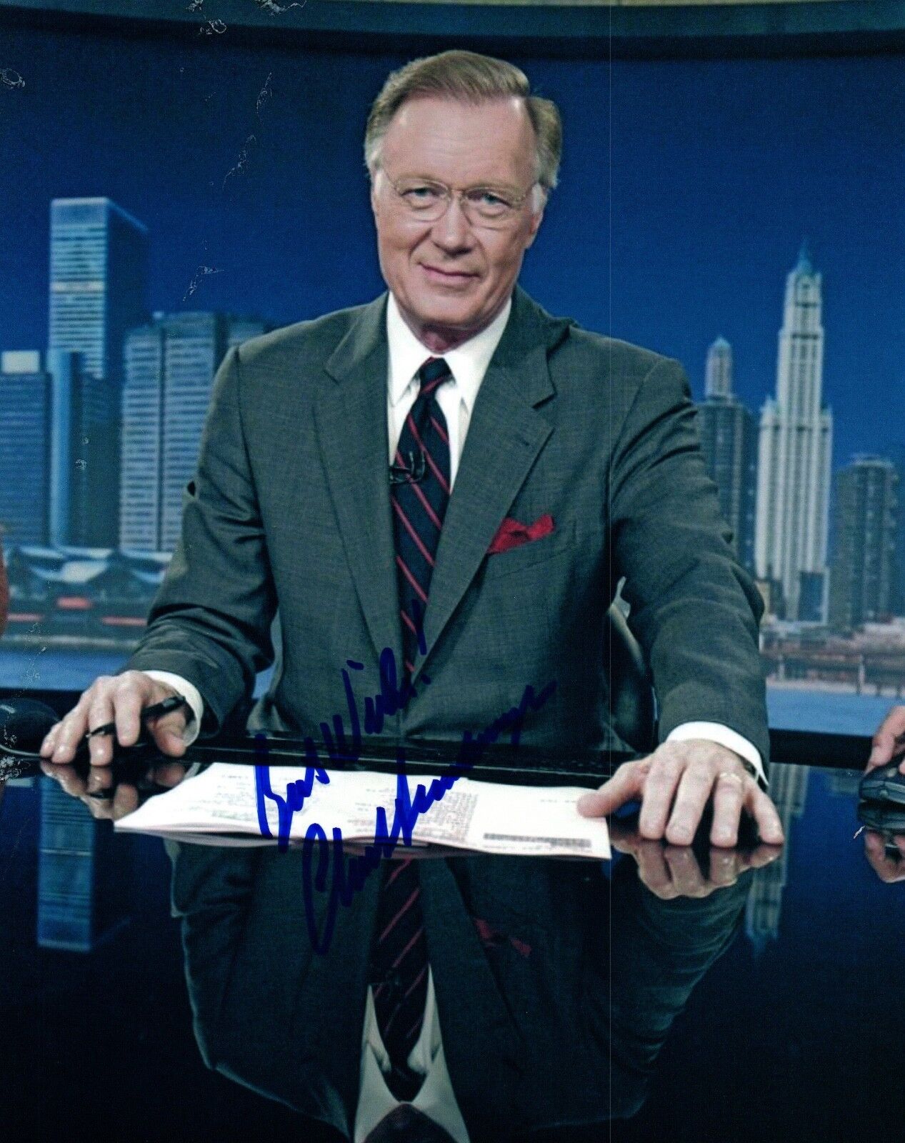 Chuck Scarborough Signed Autographed 8x10 Photo Poster painting NBC News COA AB