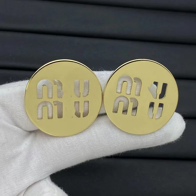 Geometric Letter Circle Stud Earrings for Women Fashion Jewelry Minimalist Accessories