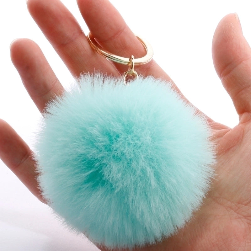Fashion 7cm Imitation Rex Rabbit Fur Small Ball Keychain