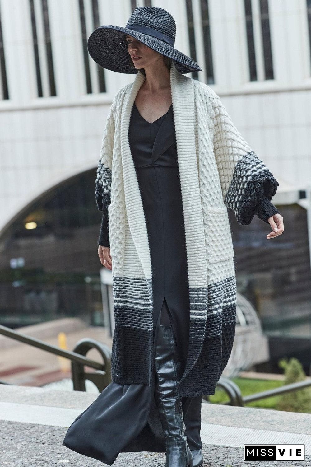 Modern Long Sleeve Print Cardigan