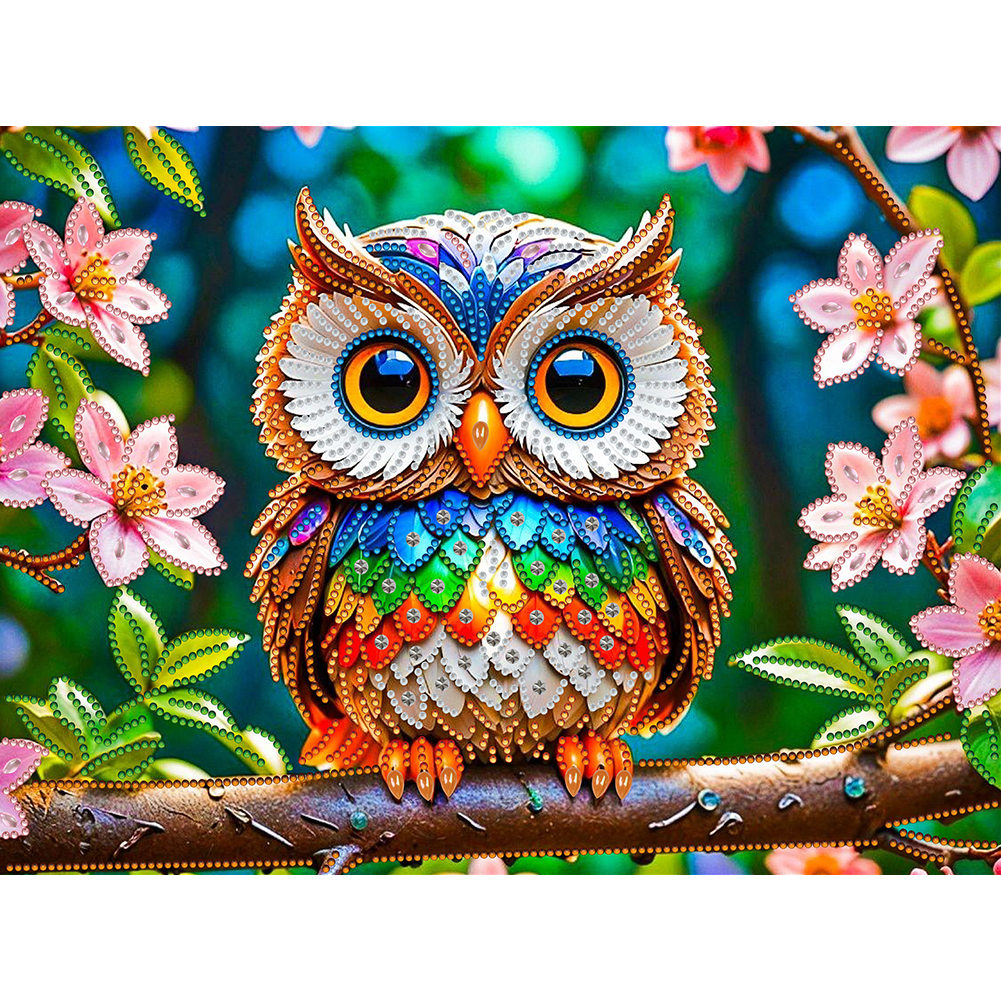 Owl 40*30cm(canvas) special shaped drill diamond painting