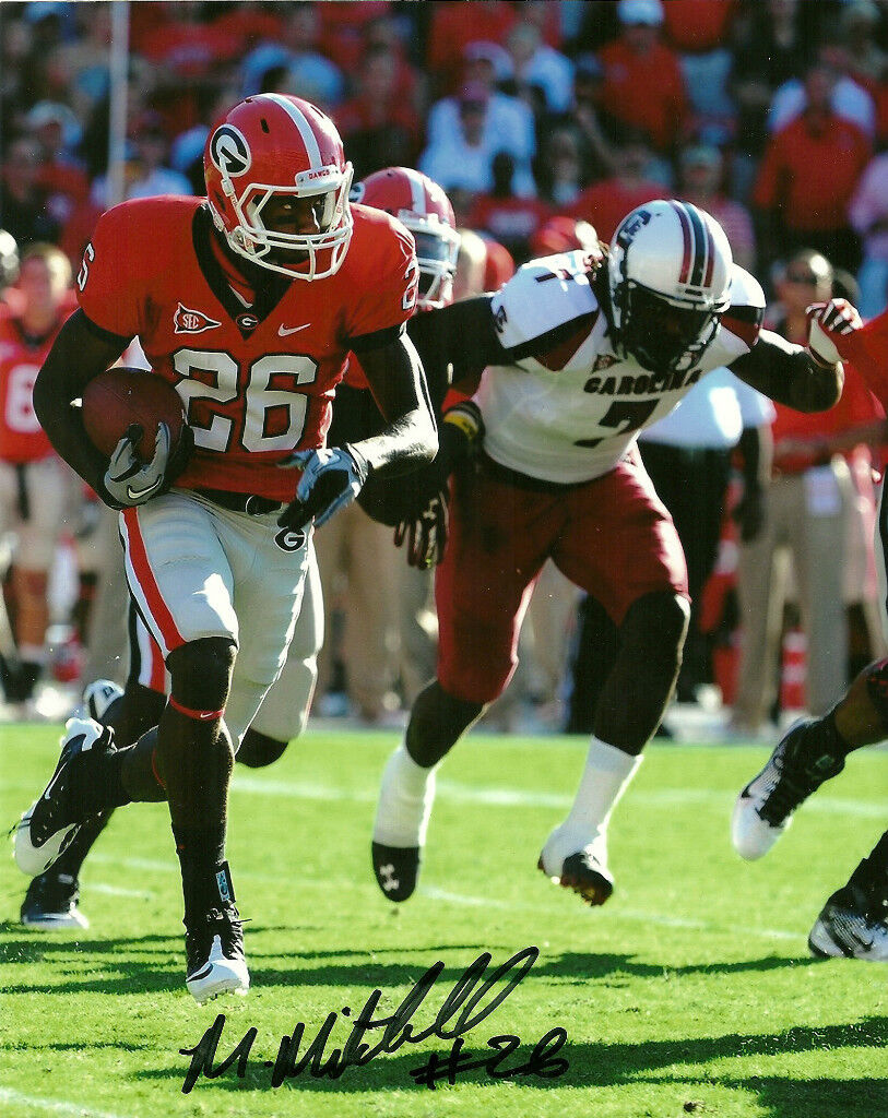 MALCOLM MITCHELL HAND SIGNED GEORGIA BULLDOGS 8X10 Photo Poster painting W/COA