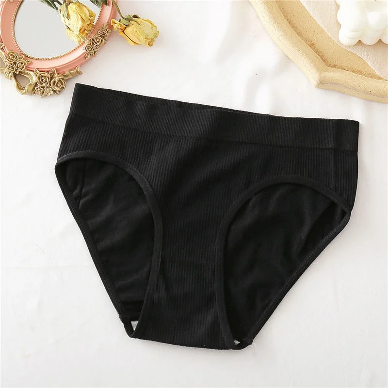 1/2PCS Seamless Panties Women Underwear Sexy Briefs Female Underpants Ladies Panties Intimate Lingerie Solid Color Girls Pantys