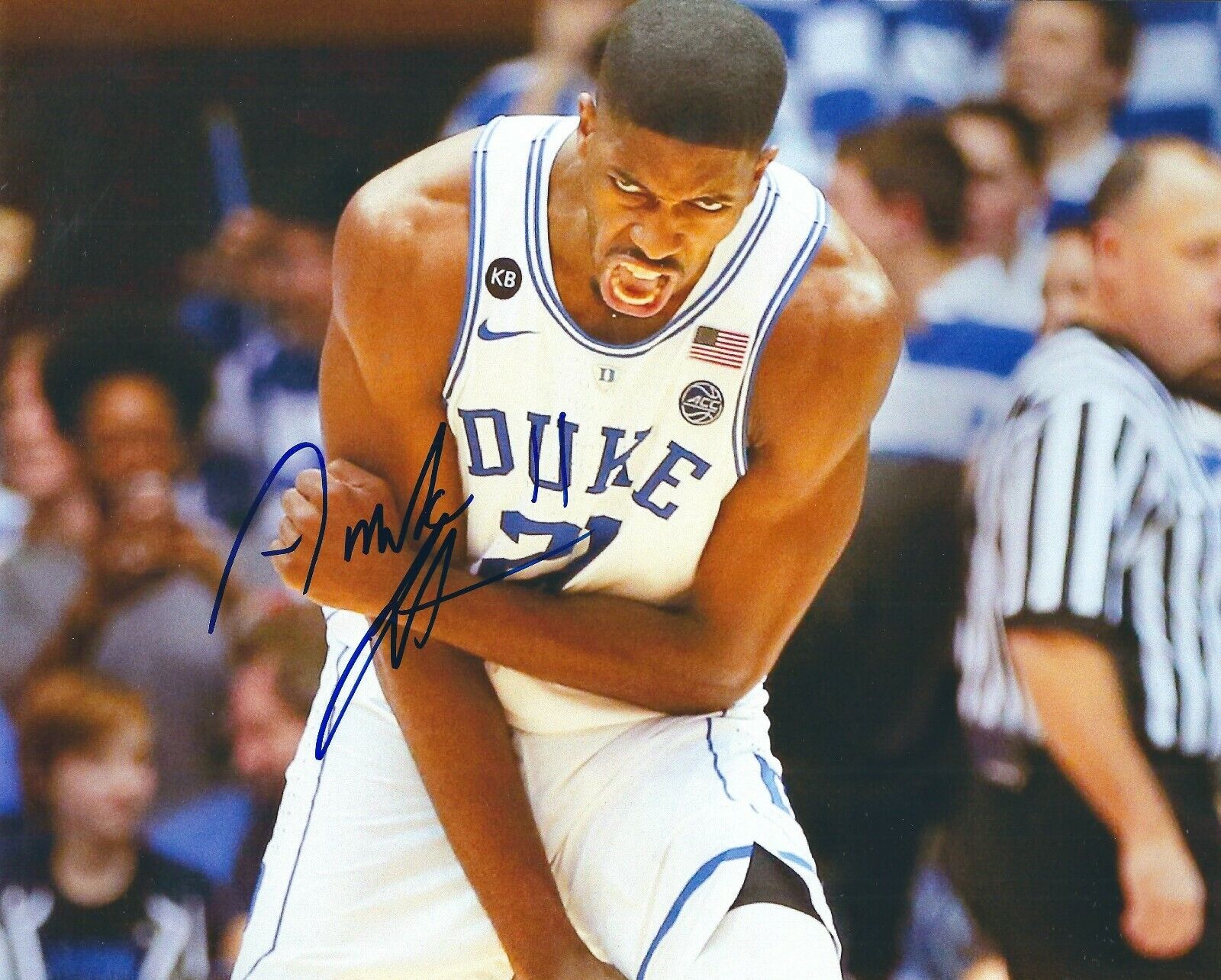 Autographed AMILE JEFFERSON DUKE UNIVERSITY 8x10 Photo Poster painting w/ COA