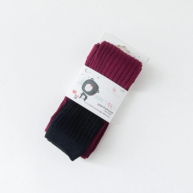 YWHUANSEN Double Needle Patchwork Cotton Leggings for Girls Spring Autumn Leggings for Children Fashionable Legging Infantil