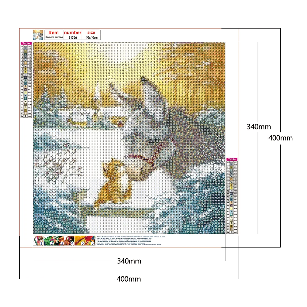 Diamond Painting - Full Round Drill - Donkey(40*40cm)