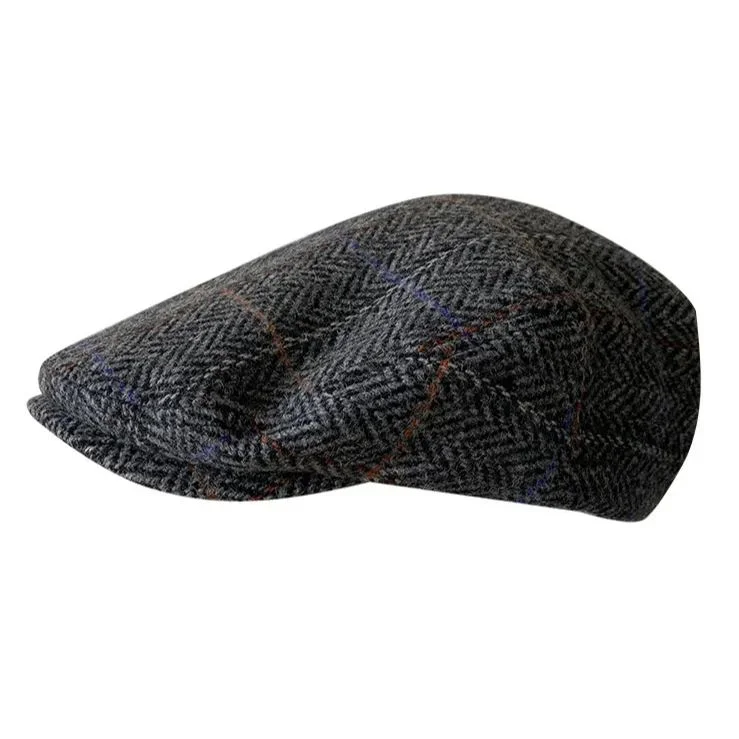 THE PEAKY Marl Flat Hat Taran-Harris Tweed