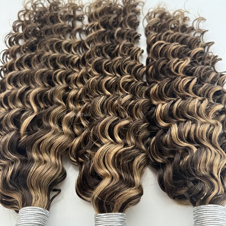 Highlight 3 Pieces Deep Wave hair bundles 