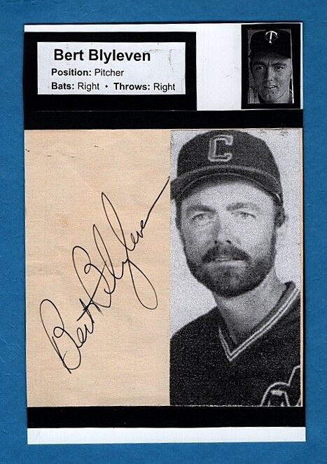 BERT BLYLEVEN-CLEVELAND INDIANS AUTOGRAPHED 4X6 Photo Poster painting-HOF