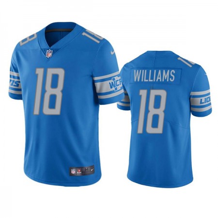 Men's Detroit Lions #18 Jameson Williams Blue Vapor Untouchable Limited Stitched Jersey 104F