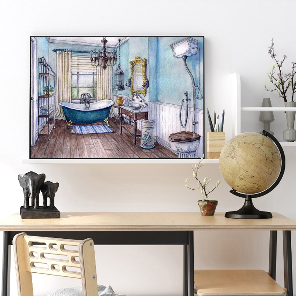 

(Multi-Size) Bathroom - Round/Square Drill Diamond Painting 30*40CM/40*50CM, Round diamond 40*50cm, 501 Original