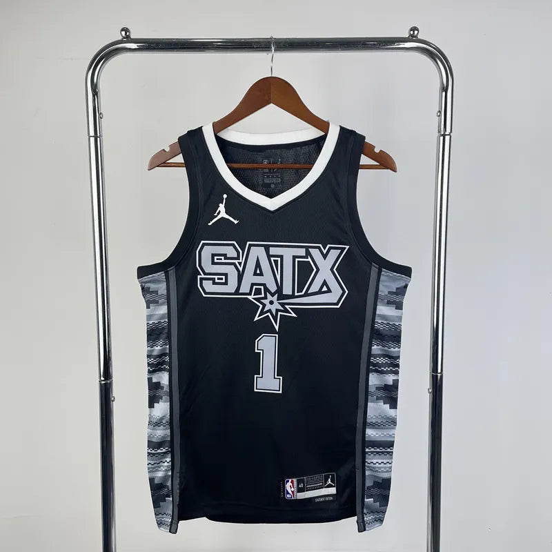 Maillot San Antonio Spurs 1 WEMBANYAMA NBA Basket Maillot De Fou, site maillot de foot pas cher
