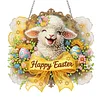 Diamond Painting Acrylic Single Side Drill Easter Sheep Pendant Charms Kits for Adults Home Window Decor