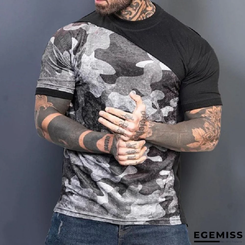 New Men's Casual Round Neck Short Sleeve Pullover Slim Fit Digital Print Men's T-shirt | EGEMISS