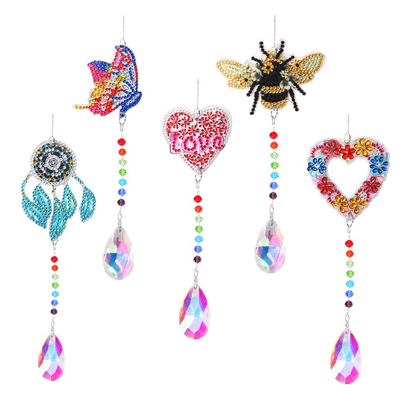 DIY 5D Mosaic Sun Catcher Jewelry Diamond Painting Window Wind Chime