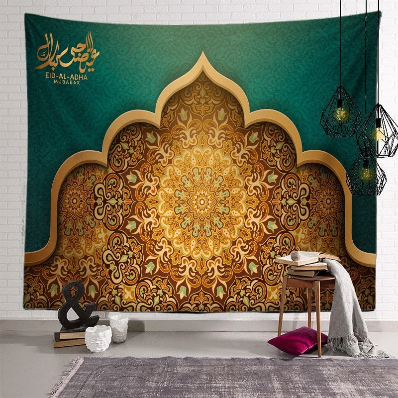 2021 Ramadan Decorations Home Tapestry Moon Star Eid Mubarak Wall Hanging Tapestries Decor Living Room Bedroom Background Decor