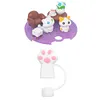 Cat Lid Accessories Charms with Straw Cover for Stanley 40oz Tumbler with Handle