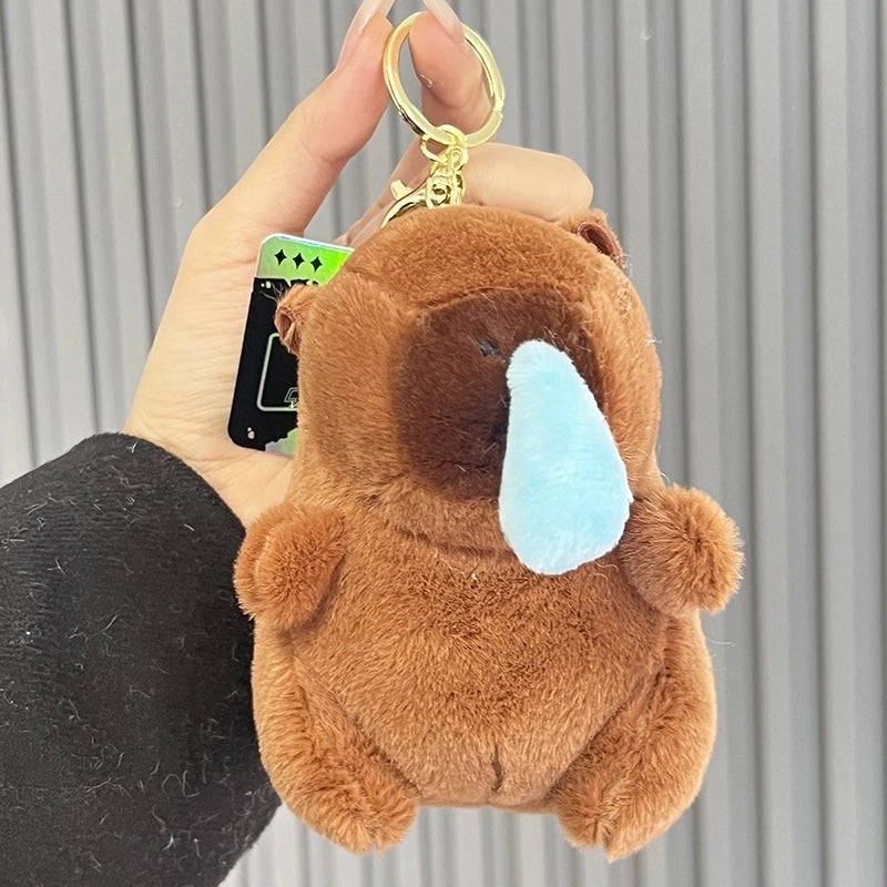 Cute Animal Fruit Capybara Plush Valentine’S Day Unisex Keychain