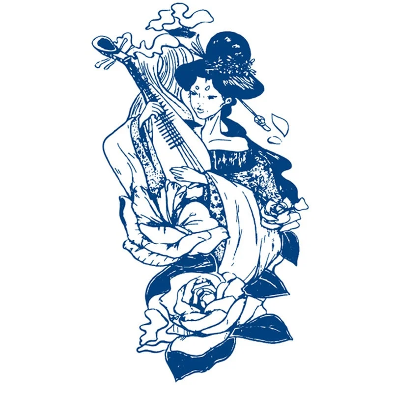 Semi-permanent Waterproof Temporary Tattoo Sexy flowers Body Art Tattoo Sticker Full Fake Tatoo Women Men