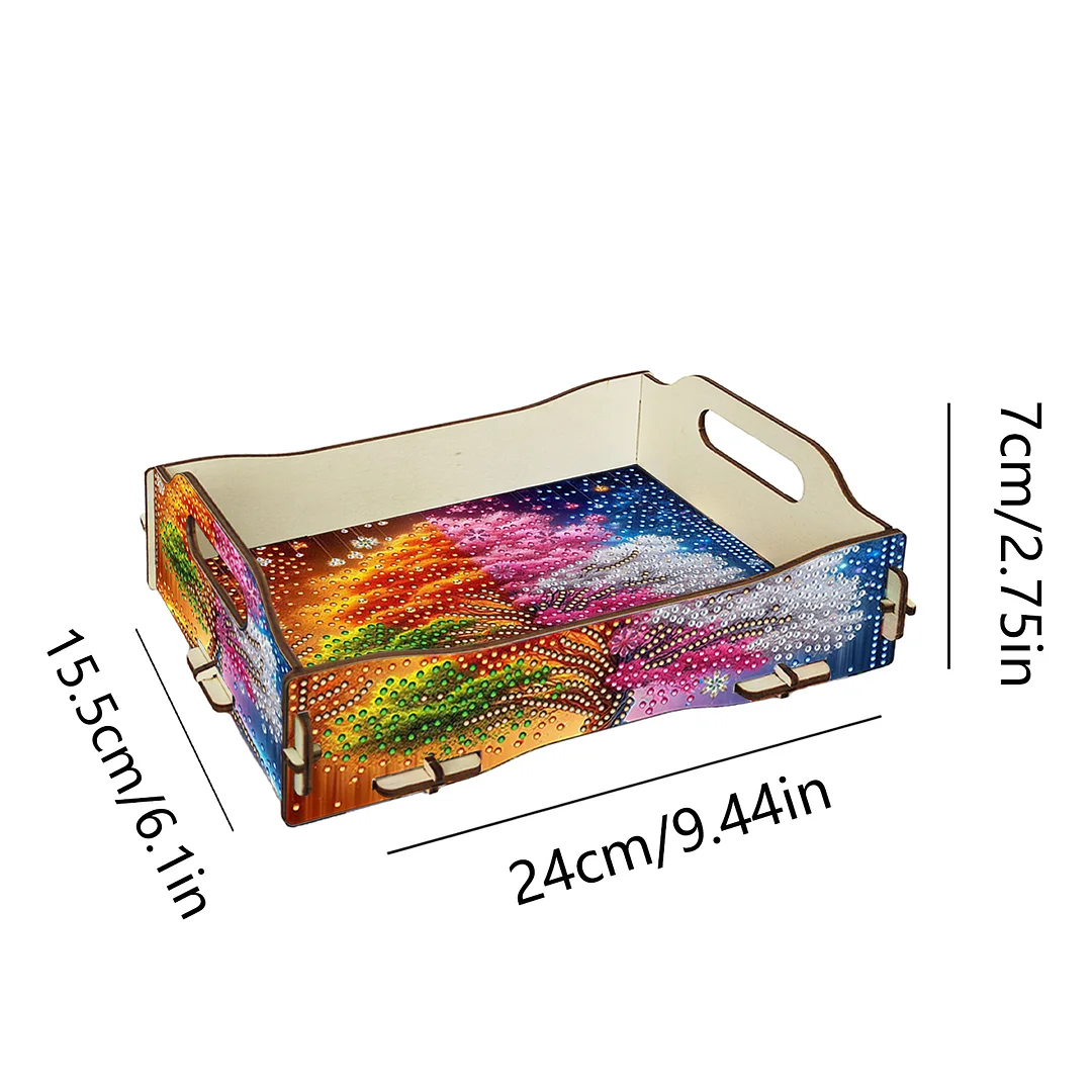 5D DIY Tree Of Life Diamond Painting Serving Tray with Handle for Coffee Table