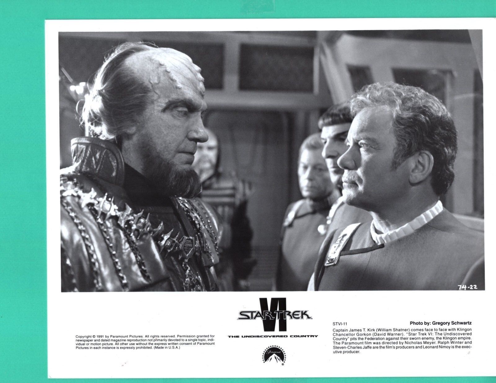 STAR TREK VI Undiscovered Country 1991 William Shatner News Press Photo Poster painting 8x10