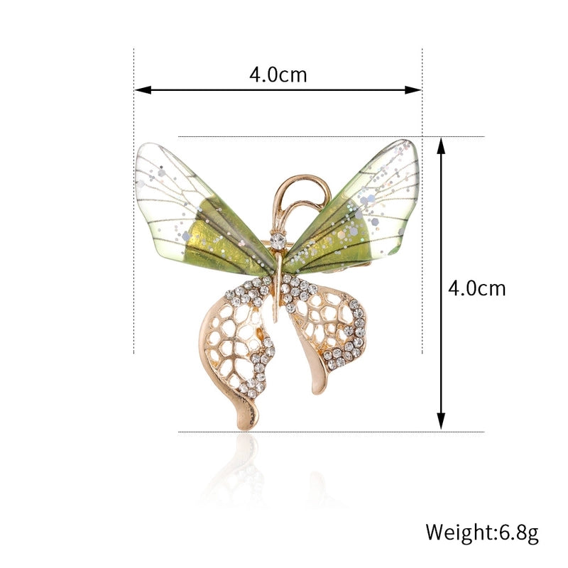 Sweet Pin Butterfly Arylic Plating Inlay Rhinestones Unisex Brooches
