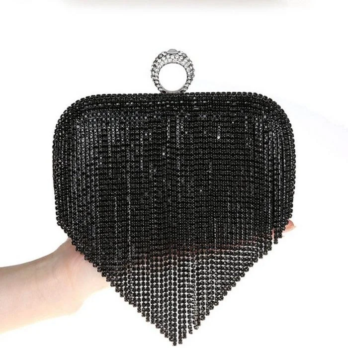 Fashion Rhinestone Chain Tassel Women Evening Prom Bag