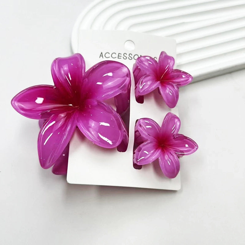 Vacation Modern Style Women’s Flower Resin Hair Claws