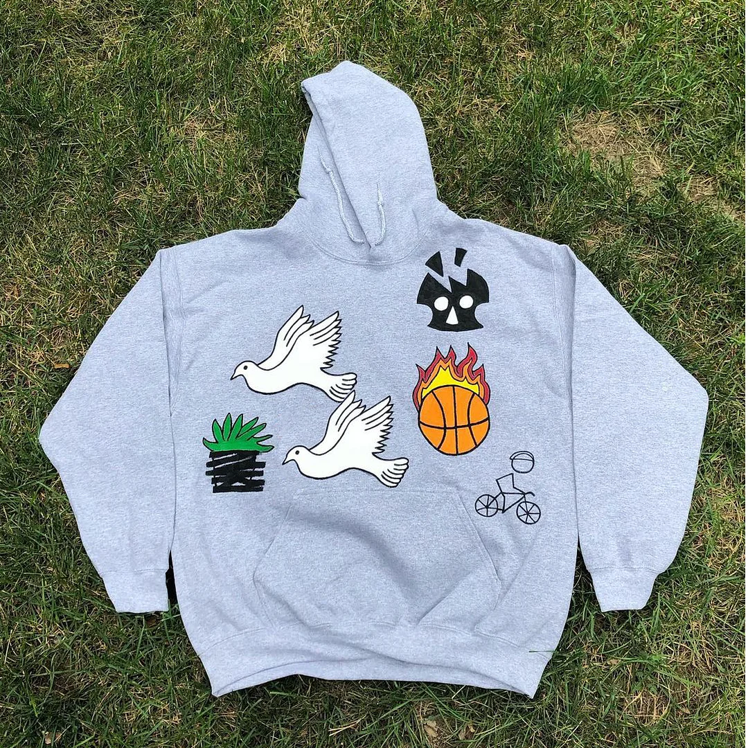 dove graffiti print streetwear hoodies