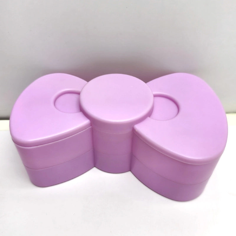 Elegant Lady Minimalist Solid Color Bow Knot PP Plastic Storage Box Makeup Organizers