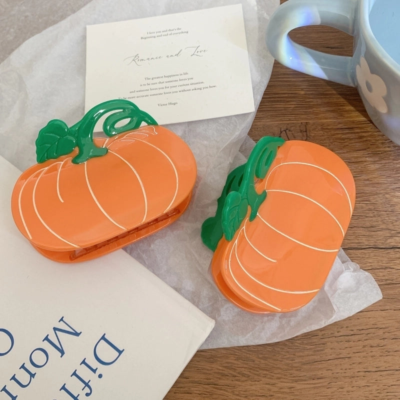 Halloween Minimalist Classic Style Women’s Pumpkin Acetic Acid Sheets Hair Claws