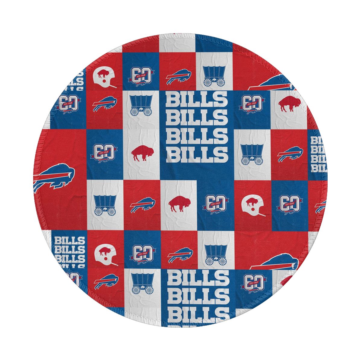 Buffalo Bills Mosaic Gaming Round Mousepad for Computer Laptop