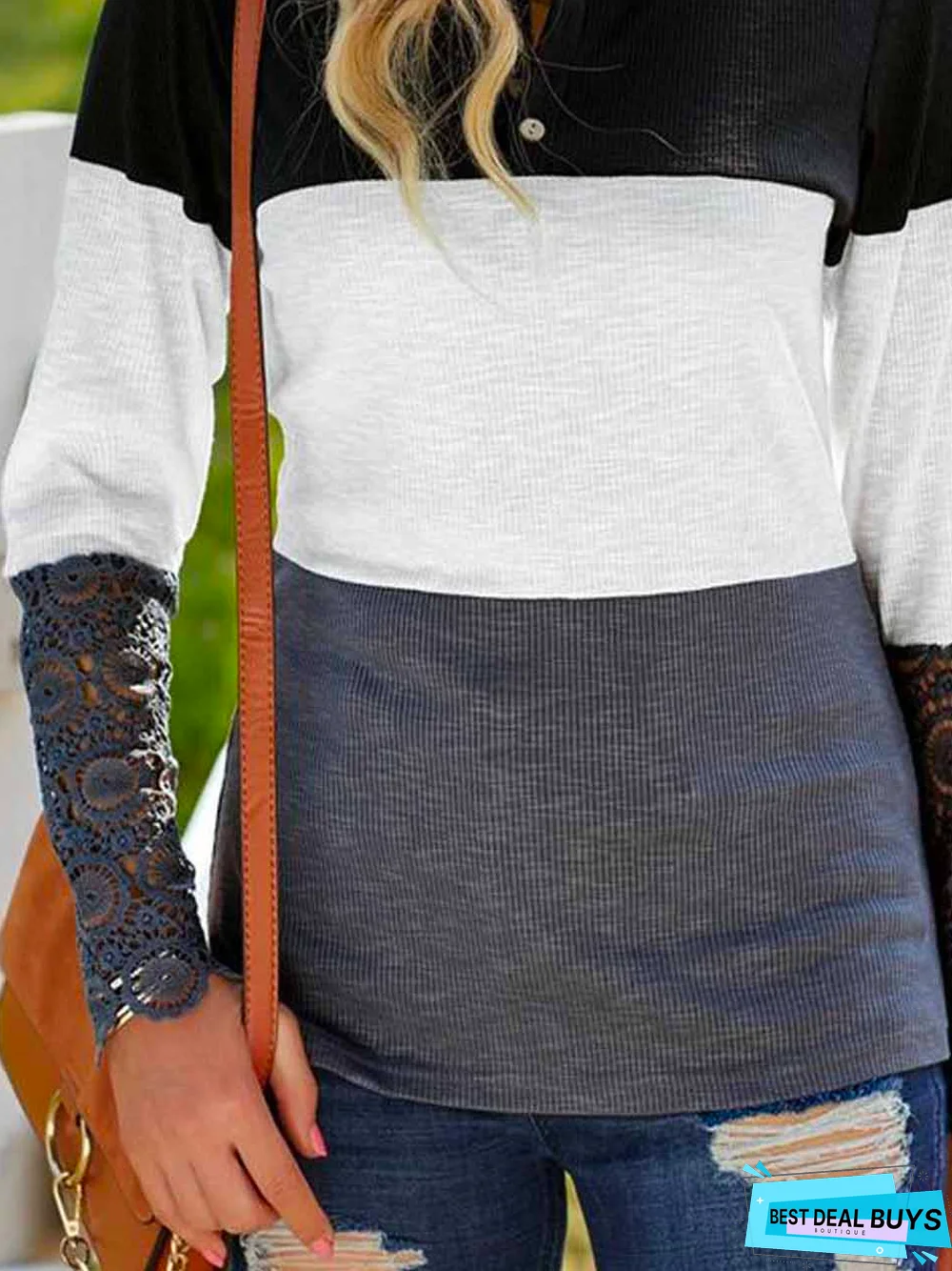 Casual Loose Color Block T-Shirt