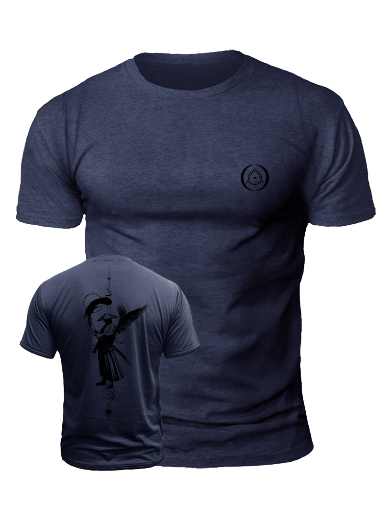 Men's Swordsman Symbol Print Casual Short Sleeve T-shirt