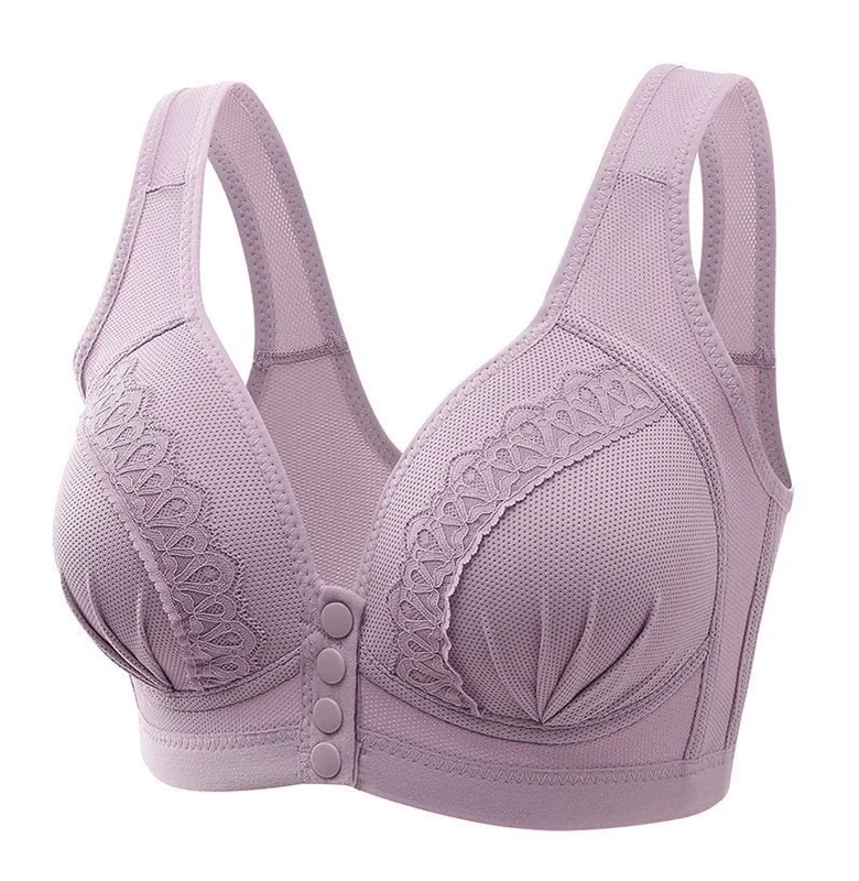 🔥Last day 75%OFF-2023 Front Button Breathable Skin-Friendly Cotton Bra