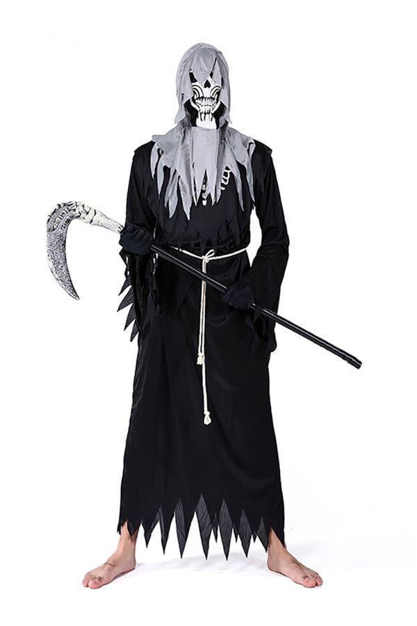 Halloween Cosplay Scary Angel Of Death Costume For Men Black-elleschic