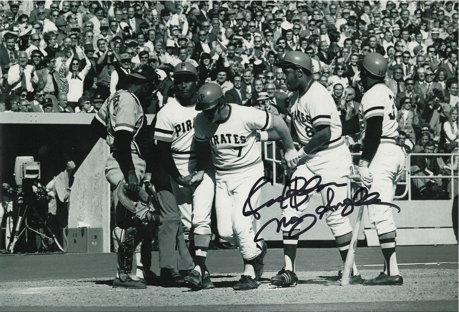 MANNY SANGUILLEN PITTSBURGH PIRATES 1971 WORLD SERIES CHAMPS RARE SIGNED Photo Poster painting