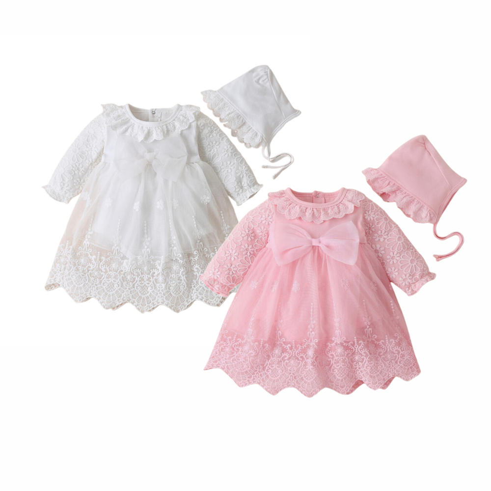 Daisy's Day Vintage Baby Smock Dress and Bonnet 