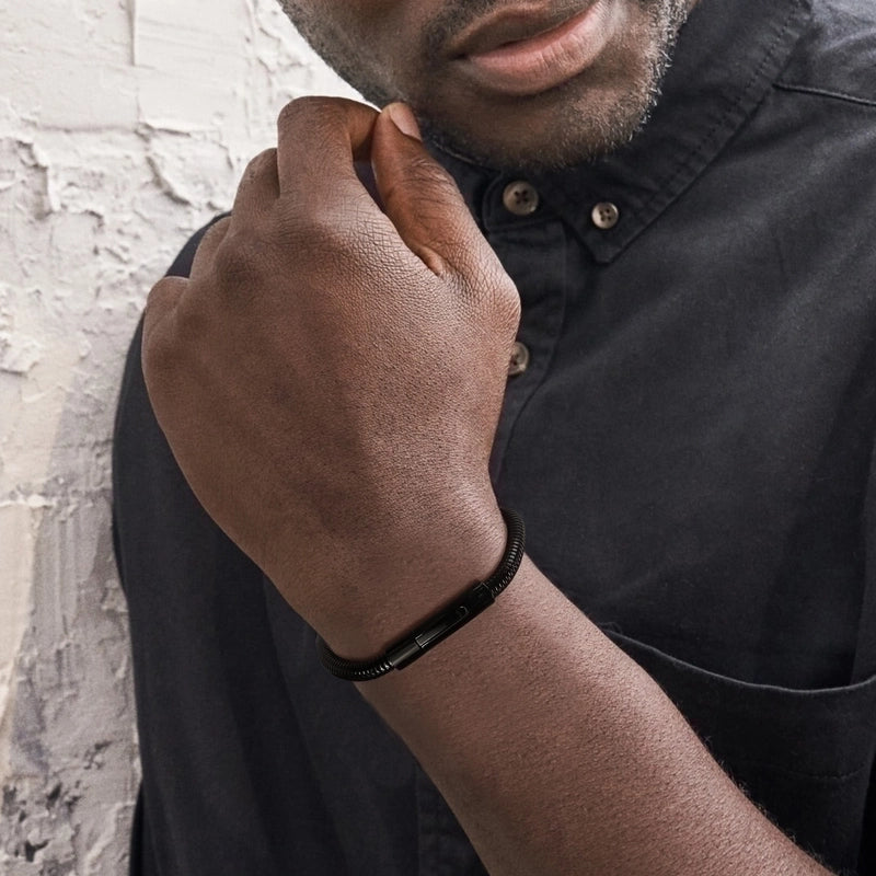 Minimalist Solid Color 201 Stainless Steel Buckle 18K Gold Plated Men’s Bracelets