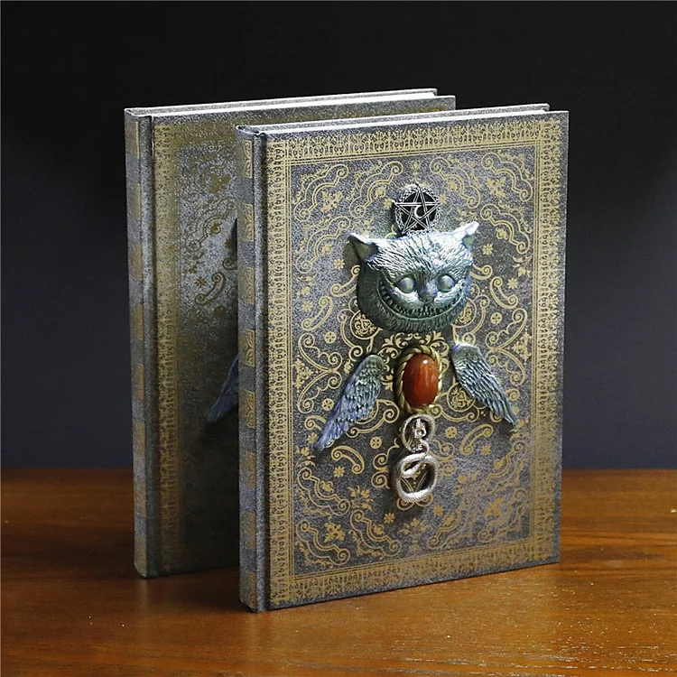 Olivenorma Red Agate Evil Cat Pentagram Snake Decorative Notebook