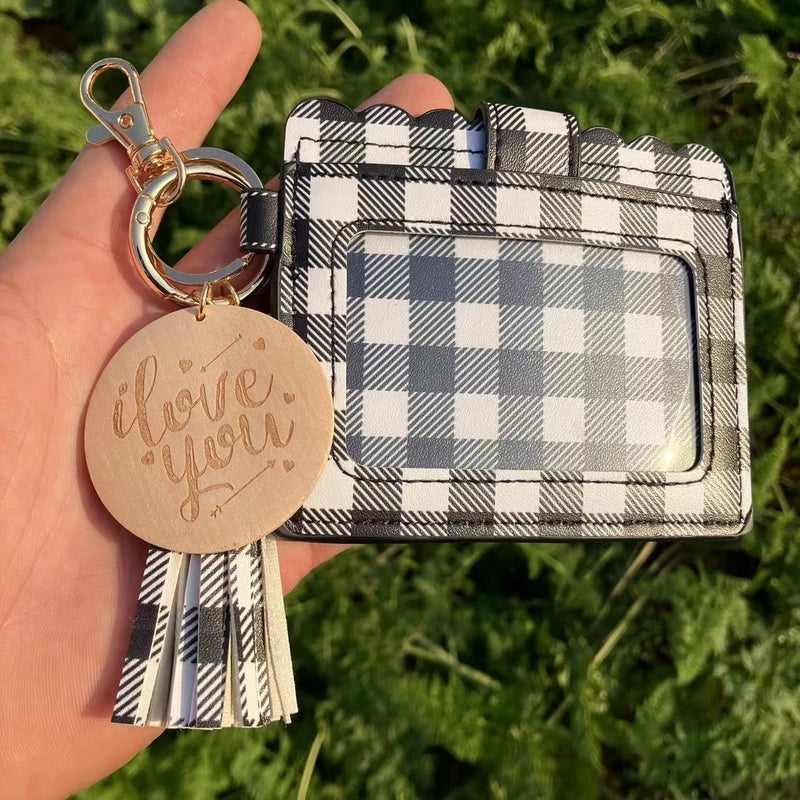 Unisex Lattice Bee Butterfly Pu Leather Open Card Holders