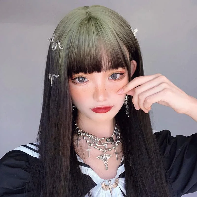 Harajuku Gradient Gray Long Straight Lolita Wig SS1232