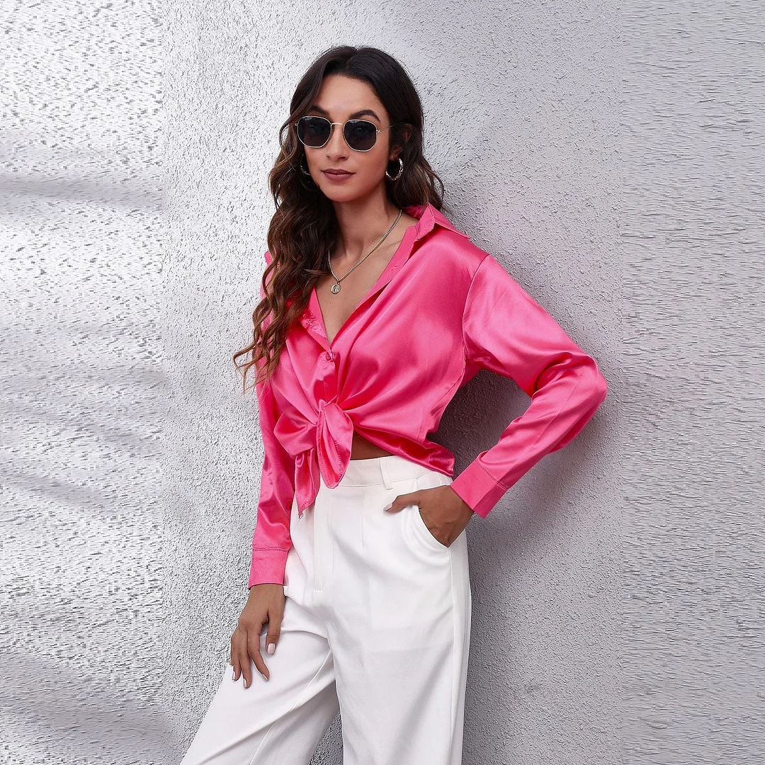 Spring White Blouses Vintage Women Elegant Top 2022 Casual Shirt Oversize Satin Silk Loose Shirts Long Sleeves Clothing 19602