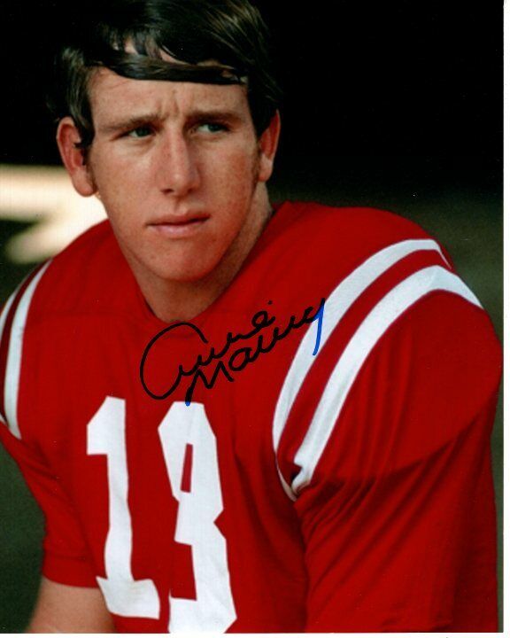 ARCHIE MANNING signed NCAA SEC OLE MISS UNIVERSITY OF MISSISSIPPI 8x10 Photo Poster painting