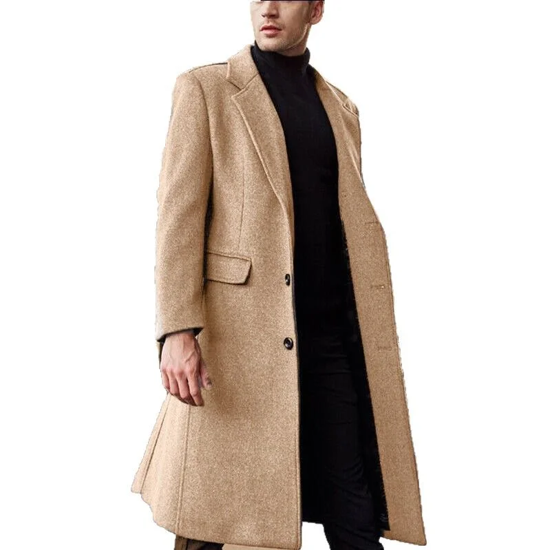 Uveng Uveng New British Men's Long Wind Coat, The Big Coat Wish Men's Coat
