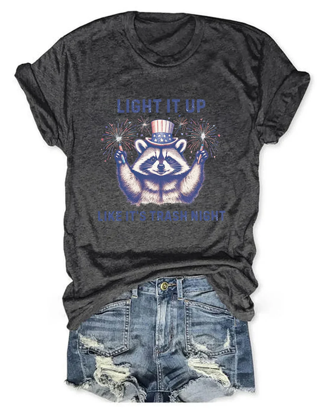 Funny Raccoon 4th of July T-shirt