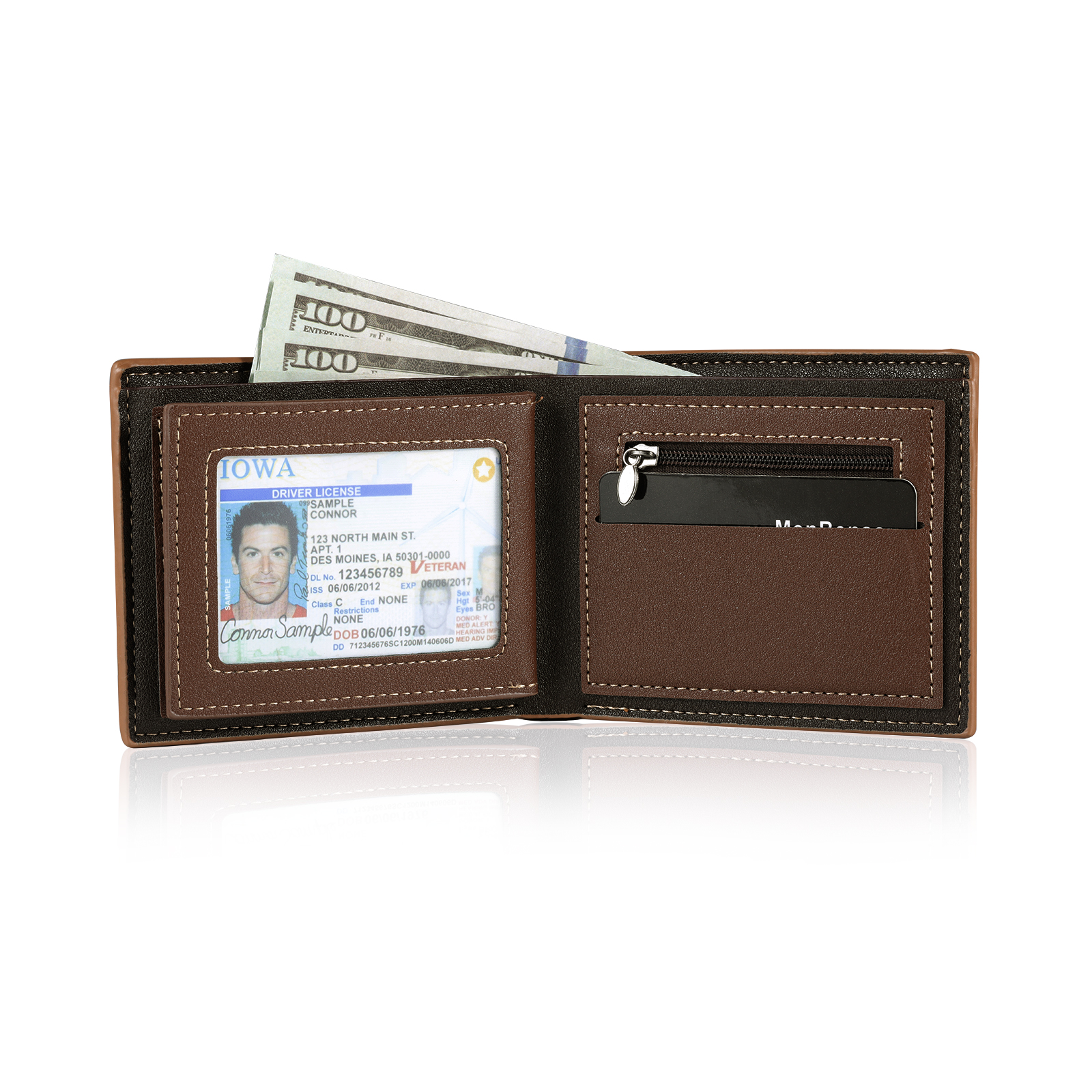 Portefeuille Classique 1 Prénom et Lettre Personnalisés avec Photo Porte-Monnaie Carte