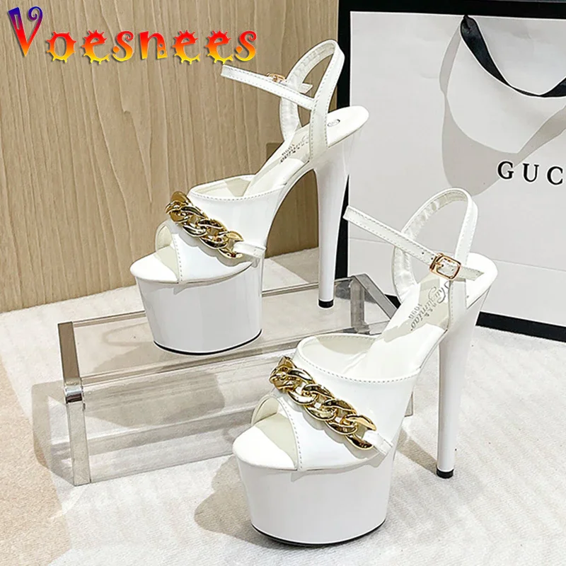 Qengg 2022 New Brand Women Sandals Summer Shoes Sexy Thick High Heels Platform Dress Party Wedding Shoes Woman Pumps Stripper Heels